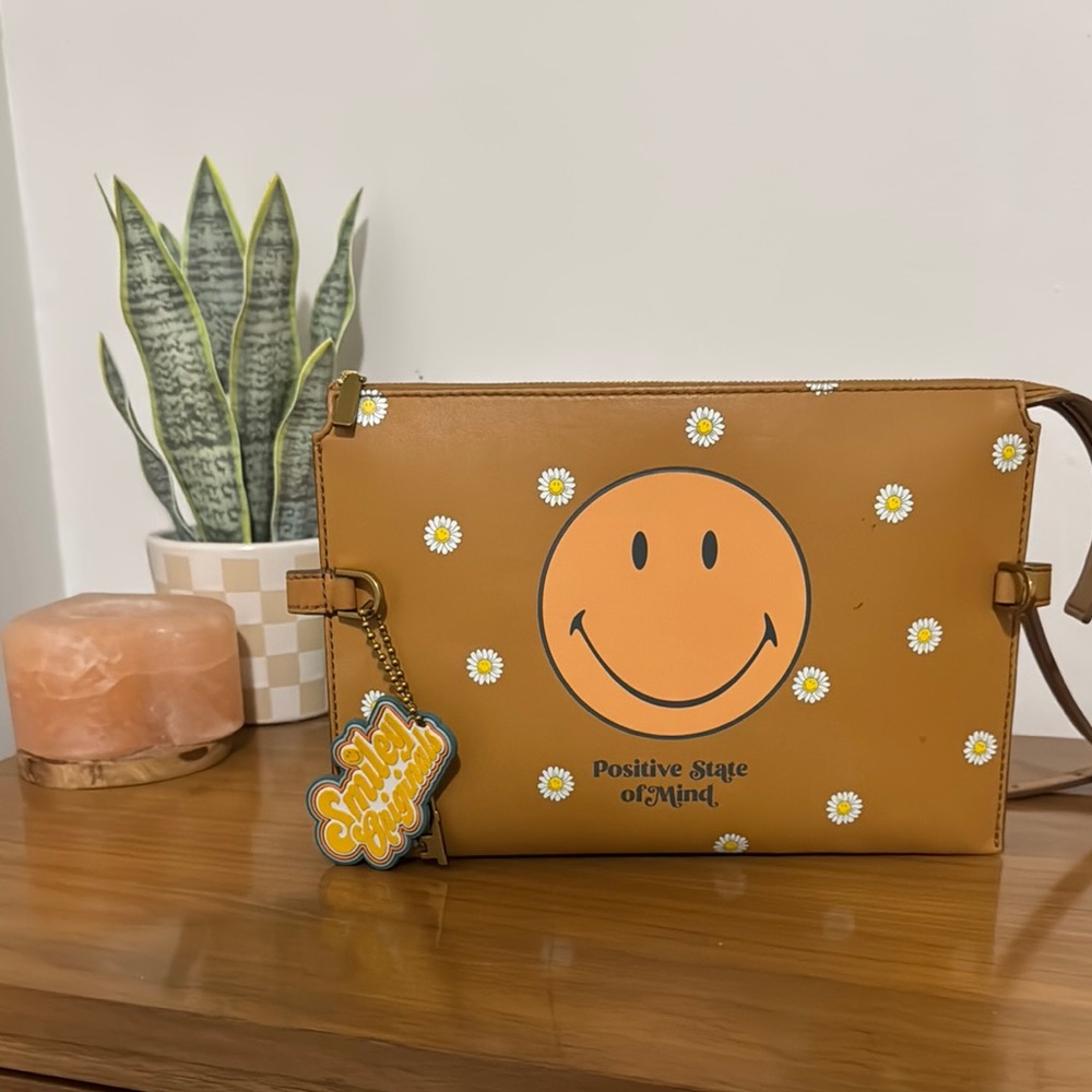 Fossil Brown and Orange Crossbody Bag with Playful Design